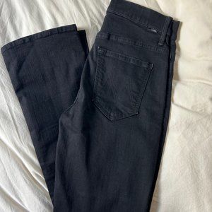 MOTHER The Insider Crop Black Jeans